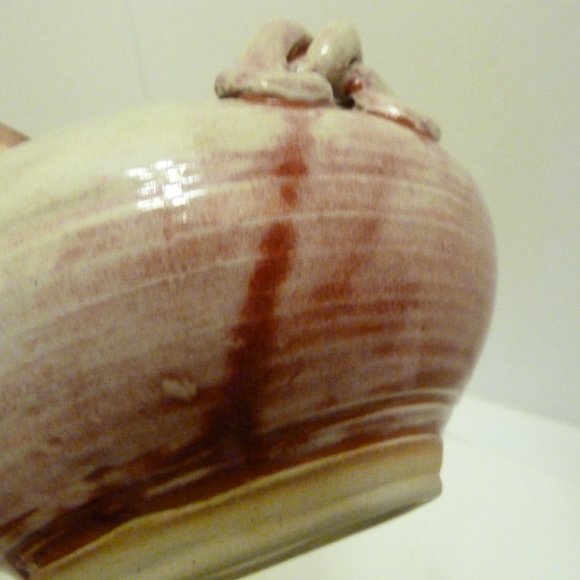 Handcrafted North Carolina Art Pottery 5 Inch 2-Handled Bowl by L3 Smith Pottery - Picture 12 of 14